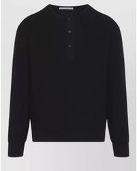 Studio Nicholson - Cashmere Waffle-Knit Henley Jumper - Lyst