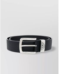 Emporio Armani - Leather Belt With Adjustable Fit And Textured Finish - Lyst