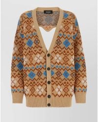 DSquared² - Embroidered Knit Wool Blend Cardigan - Lyst