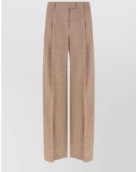 Brunello Cucinelli - Linen Pleated Wide-Leg Trousers - Lyst