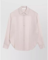 Frankie Shop - Long Sleeve Sheer Tailored Shirt Buttoned Cuffs - Lyst