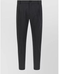 Department 5 - Virgin Wool Blend Cropped Pleated Tailored Trousers - Lyst