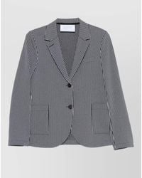 Harris Wharf London - Cotton Blend Blazer Jacket Striped Lapels - Lyst