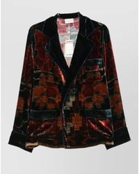 Pierre Louis Mascia - Velvet Suit Blazer And Wide Leg Trousers - Lyst