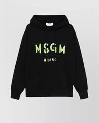 MSGM - Relaxed-Fit Logo-Print Cotton Hoodie - Lyst