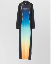 CASABLANCA - Mesh Printed Gradient Maxi Dress - Lyst