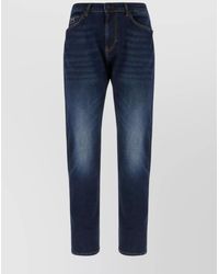 Versace Jeans Couture - Slim Fit Denim Trousers With Contrast Stitching - Lyst