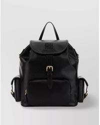 Miu Miu - Leather Backpack With Front And Side Pockets - Lyst