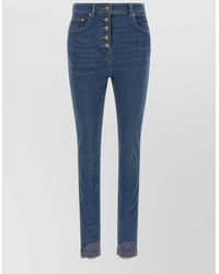 Valentino Garavani - Lace Insert High-Rise Skinny Jeans - Lyst
