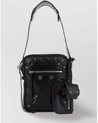 Balenciaga - Leather Embellished Messenger Shoulder Bag - Lyst