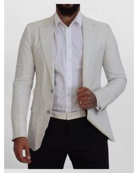Dolce & Gabbana - Slim Fit Linen Single Breasted Jacket - Lyst