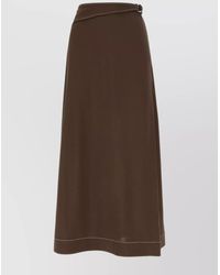 Tory Burch - Wrap Design Midi Length Skirt With Contrast Stitching - Lyst