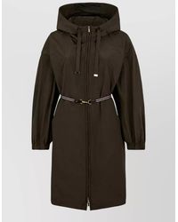 Max Mara - Water-Repellent Hooded Belted Parka - Lyst