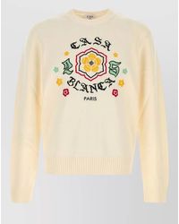 CASABLANCA - Merino Wool Crewneck Sweater - Lyst