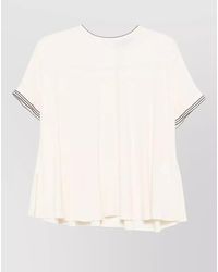 Fabiana Filippi - Silk Blend Lounge Top Striped Trim - Lyst