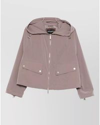 Emporio Armani - Hooded Nylon Jacket Elastic Hem - Lyst