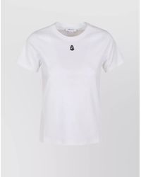 McQueen - Cotton Skull Embroidered Short-Sleeve T-Shirt - Lyst