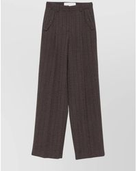 Golden Goose - Virgin Wool High-Rise Pinstripe Wide-Leg Trousers - Lyst