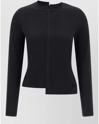 Y-3 - Cotton Asymmetric Long-Sleeve T-Shirt - Lyst