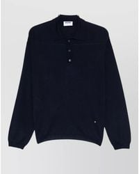 Moschino - Knit Polo Sweater Long Sleeves Ribbed Trims - Lyst