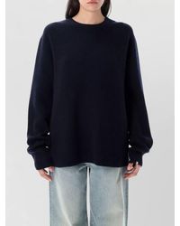 Extreme Cashmere - Cashmere Ribbed Sweater Crew Neck Slit - Lyst