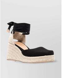 Castañer - Raffia Wedge Espadrilles Canvas Upper - Lyst
