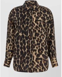 Alberto Biani - Silk Jaguar Print Long-Sleeve Shirt - Lyst