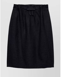 Prada - Virgin Wool Chevron Midi Skirt - Lyst