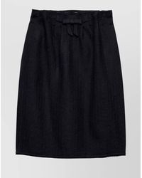 Prada - Wool Midi Skirt Chevron Pattern - Lyst