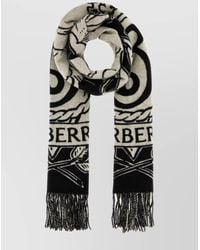 Burberry - Cashmere Scarf With Fringe Detailing And Graphic Pattern - Lyst