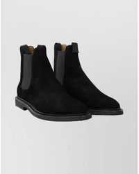 Common Projects - Suede Ankle Boots With Round Toe Design - Lyst