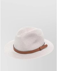 Emporio Armani - Fedora Hat Wide Brim Textured Design Band - Lyst