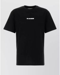 Jil Sander - Cotton Logo Print Crew Neck T-Shirt - Lyst