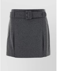 A.P.C. - Wool Pleated Mini Skirt - Lyst