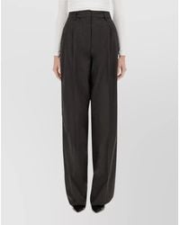 Thelatest - High Waist Poplin Pants Wide Leg - Lyst
