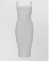 Versace Jeans Couture - Ribbed Sleeveless Dress Square Neckline - Lyst