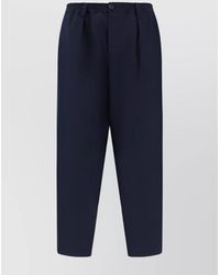 Marni - Virgin Wool Pleated Cropped Tapered Trousers - Lyst