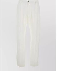 Emporio Armani - Linen Drawstring Trousers Elasticated Waist Pockets - Lyst