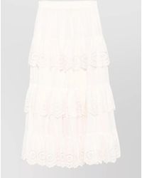 Zimmermann - Cotton Embroidered High-Rise A-Line Maxi Skirt - Lyst