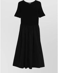 Emporio Armani - Short-Sleeve Round-Neck Midi Dress - Lyst