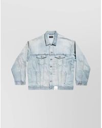 Balenciaga - Denim Jacket With Flap Pockets And Drop Shoulder - Lyst