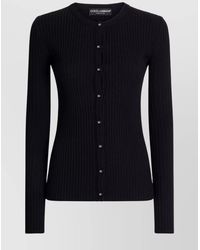 Dolce & Gabbana - Ribbed Knit Buttoned Cardigan - Lyst
