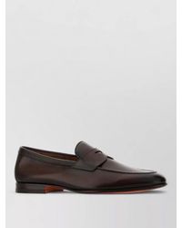 Santoni - Sullivan Leather Loafers Round Toe Sole - Lyst