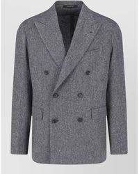 Tagliatore - Double Breasted Blazer Herringbone Pin Detail - Lyst