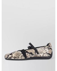 PUMA - Leather Snake-Effect Ballerina Shoes - Lyst