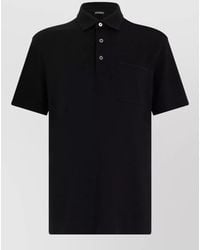ZEGNA - Short Sleeve Polo Shirt Chest Pocket - Lyst