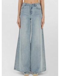 Michael Kors - Wide Leg Denim Pants Belt Loops Five Pockets - Lyst