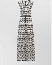 D.exterior - Chevron Knit Jumpsuit Lurex Drawstring Waist - Lyst