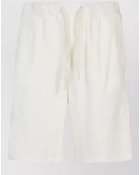 Original Vintage - Linen Cotton Shorts Elastic Waistband Back Pocket - Lyst