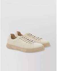 Ferragamo - Mascarpone-Colored Leather Sneakers - Lyst